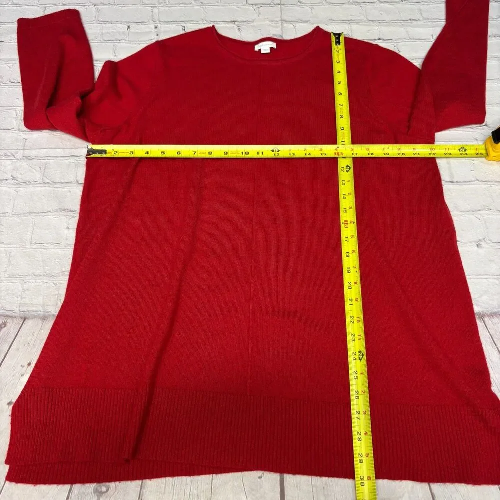 J Jill Women 100% Cashmere Sweater Size XL X-Large Petite Red C124 -17